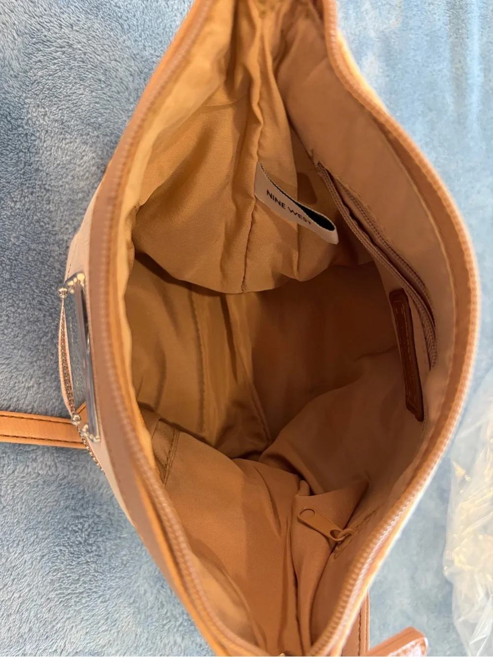 Nine West Pink Crossbody with Tan Trim